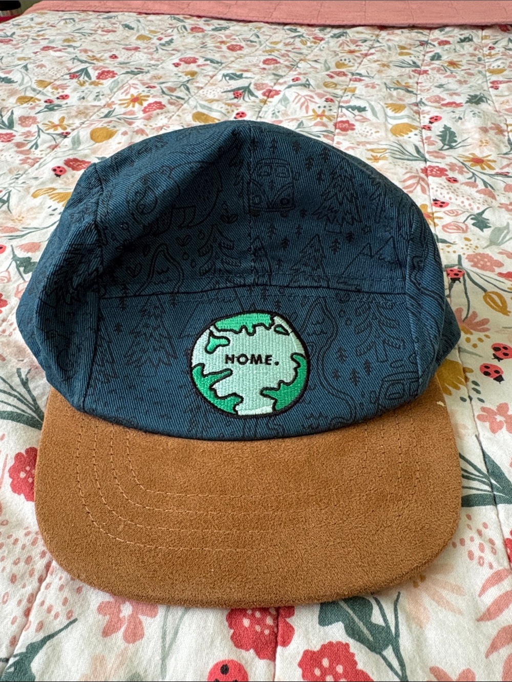 Blue & Brown Kids Five-Panel Cap